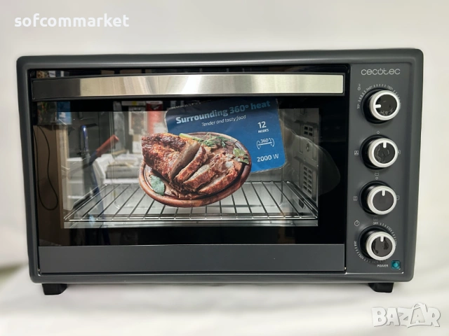 НОВА Електрическа фурна Cecotec Bake&Toast 4600 Black Gyro, 46 л. + 6м. Гаранция, снимка 2 - Печки, фурни - 54123765
