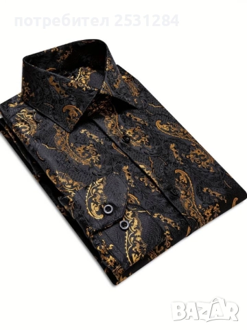 Нова мъжка елегантна жълта риза , черна риза, размер  М/Л , размер M/L, снимка 12 - Ризи - 52116518