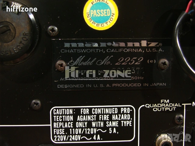 Ресивър  Marantz model 2252 , снимка 10 - Ресийвъри, усилватели, смесителни пултове - 54061404