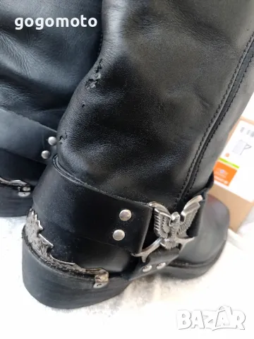 Мото, чопър, КАТО НОВИ мото боти, рокер хард ботуши DINGO original, 45 - 46, 100% естествена кожа , снимка 10 - Мъжки ботуши - 47485522
