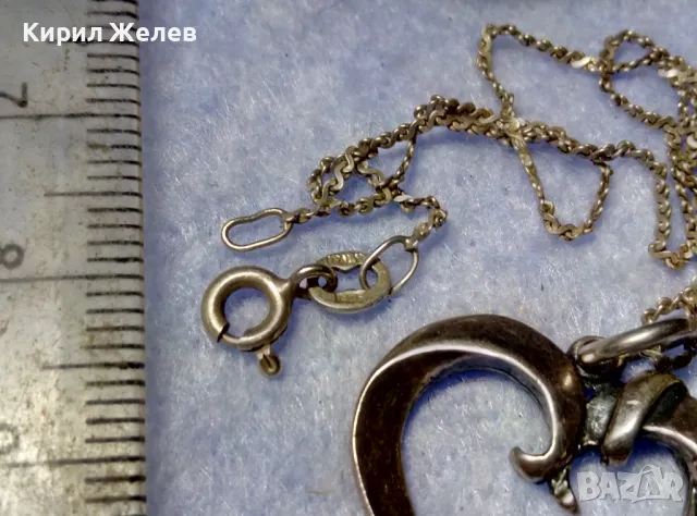 АР НУВО СРЕБЪРЕН ПЕНДАНТ СЪРЧИЦЕ ЛАКИРАНО СРЕБРО ВИСОКА ПРОБА с НЕЖНА 925 СРЕБЪРНА ВЕРИЖКА 35444, снимка 11 - Антикварни и старинни предмети - 50417137