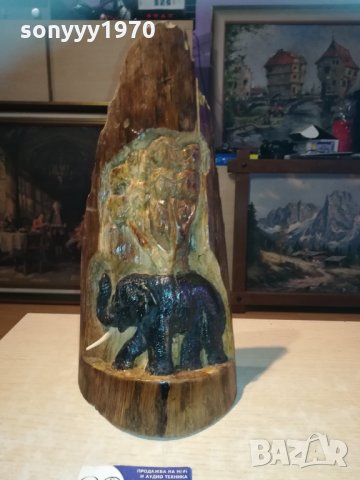Слон издълбан в дънер от тиково дърво 0101211837, снимка 11 - Колекции - 31272039