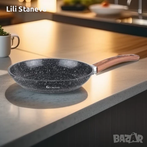 Тиган Goldmann GM-0420, 20/24/28см., Лят алуминий, Керам. покр., Индукция. , снимка 3 - Съдове за готвене - 51119359