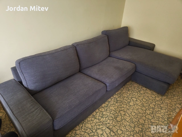 Запазен сив Ъглов диван