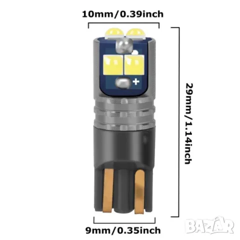 LED крушки T10 24V 2 броя, снимка 2 - Аксесоари и консумативи - 55865049