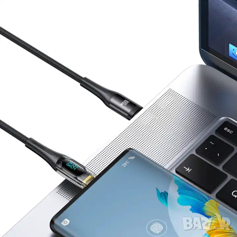 Кабел USAMS US-SJ590 Type-C PD100W с екран 1.2 метра, снимка 4 - USB кабели - 44512731