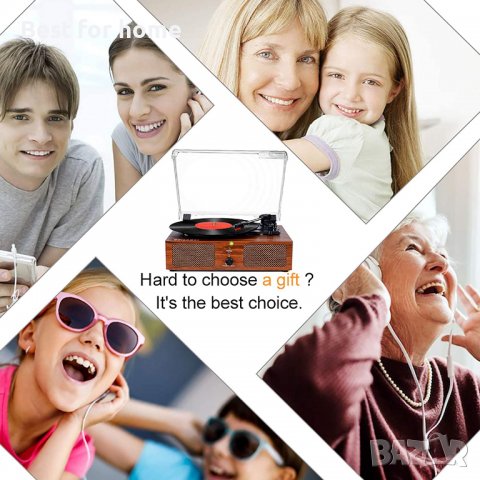 Грамофон с винилови грамофонни плочи1, блуут и запис Udreamer UD001-Y, снимка 8 - Грамофони - 37387693