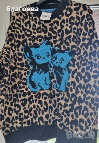пуловер COACH Leopard Print, снимка 5 - Блузи с дълъг ръкав и пуловери - 53887546
