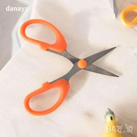 5263 Ученическа ножица с цветни дръжки, 12 см, снимка 4 - Ученически пособия, канцеларски материали - 47765226