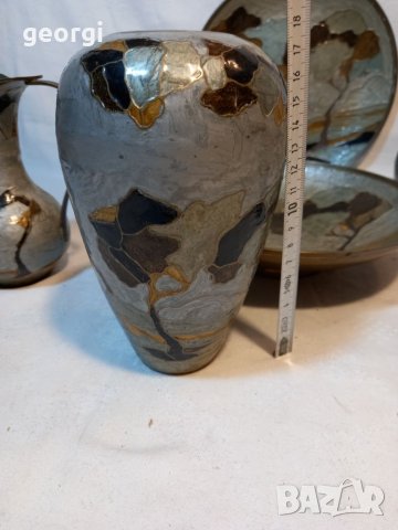 Немски месингови ръчноизрисувани съдове , снимка 3 - Декорация за дома - 38162972