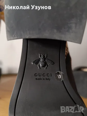 Оригинални дамски боти Gucci Jumbo GG Canvas Leather Boots, снимка 9 - Дамски боти - 55804964