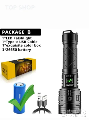 Мощно супер ярко фенерче 4000 лумена USB акумулаторно тактическо 16-клетъчно LED Водоустойчиво, снимка 7 - Гедорета - 49093000