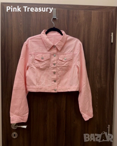 Чисто ново розово дънково / дънкено / деним яке, снимка 2 - Якета - 54009021