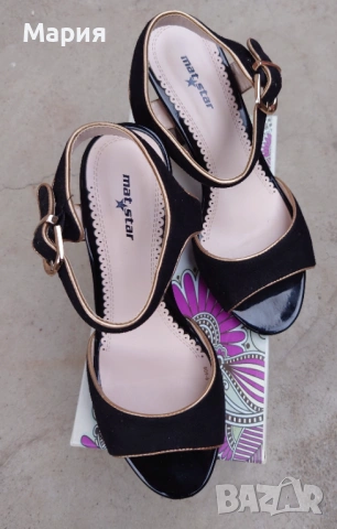 Елегантни велурени сандали, снимка 4 - Сандали - 51003036