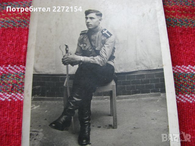 Военна снимка със сабя, снимка 2 - Антикварни и старинни предмети - 30247712