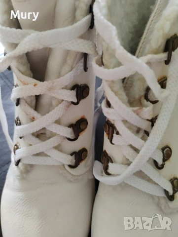 Бели боти на платформа, снимка 4 - Дамски боти - 53196747