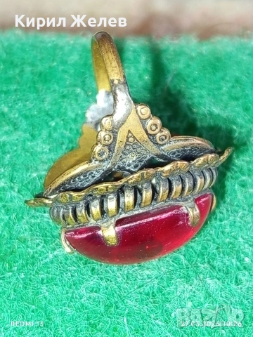 Старинен скъпоценен пръстен с Карнеолов Ахат ръчна изработка 19854, снимка 5 - Пръстени - 53993415