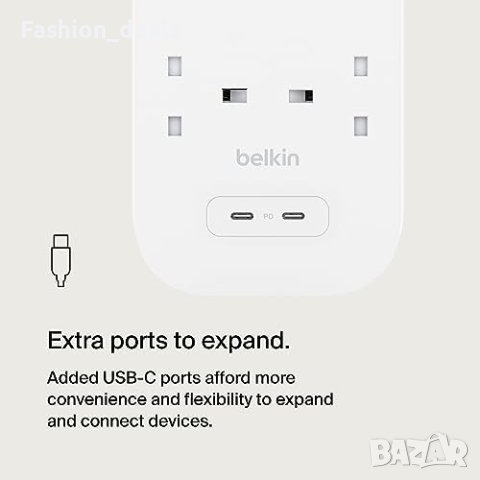 Нов Belkin Захранващ адаптер с 8 изхода бързо зареждане USB-C Разклонител, снимка 7 - Друга електроника - 42314230