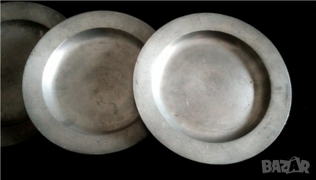 Викториански метални чинии -Zinn, снимка 2 - Антикварни и старинни предмети - 37303835