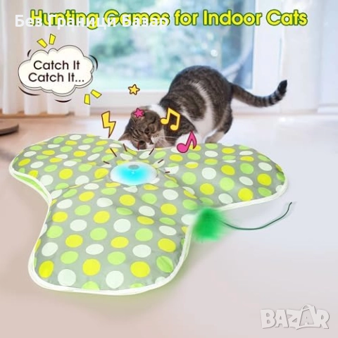 Нова забавна Автоматична котешка игра с пера, 3 скорости, тиха работа, снимка 5 - За котки - 51596260