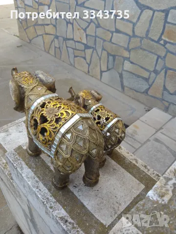 Комплект 2бр.слонове с вдигнат нагоре хобот., снимка 11 - Антикварни и старинни предмети - 49626046