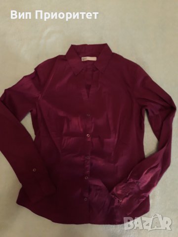 Лилава риза 100 % еластан , супер елегантен модел, много впечатляващ, дълъг ръкав   , снимка 12 - Ризи - 37510187