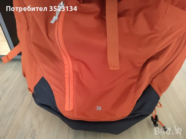 QUECHUA ТУРИСТИЧЕСКА РАНИЦА ЗА ПЛАНИНСКИ ПРЕХОДИ MH500, 38 ЛИТРА, ОРАНЖЕВО-КАФЯВА, снимка 4 - Спортна екипировка - 55638857
