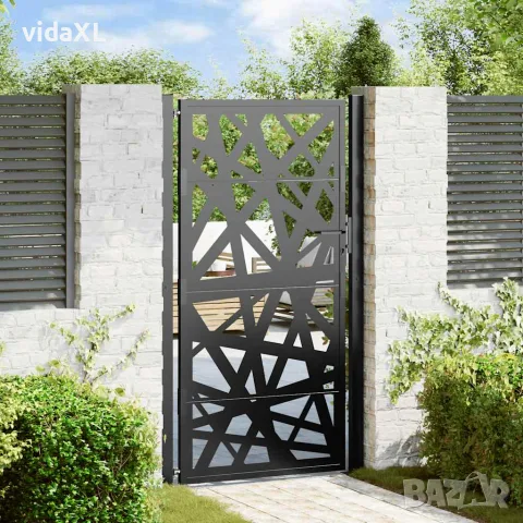 vidaXL Градинска порта, черна, 100x175 см, стоманена, светъл дизайн, снимка 2 - Огради и мрежи - 56147578