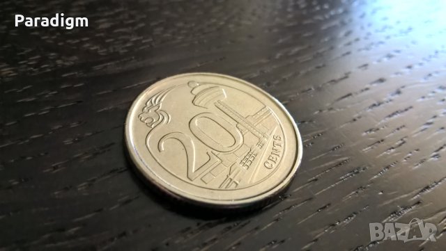 Mонета - Сингапур - 20 цента | 2013г., снимка 1 - Нумизматика и бонистика - 30464414