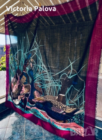 Голям дизайнерски шал - картина тънка вълна, снимка 10 - Шалове - 52905085