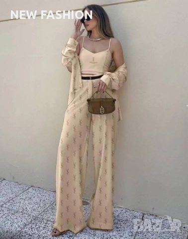 Дамски Сатенен Комплект -4ри Части ✨ YVES SAINT LAURENT , снимка 2 - Комплекти - 51703986