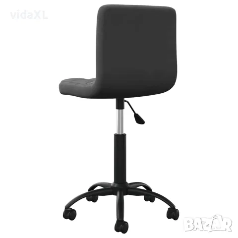vidaXL Въртящ се офис стол, черен, кадифе, снимка 5 - Столове за офис - 56147014