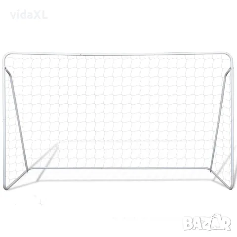 vidaXL Футболни врати с мрежи, стомана, 2 бр, 240x90x150 см, снимка 2 - Футбол - 56146532