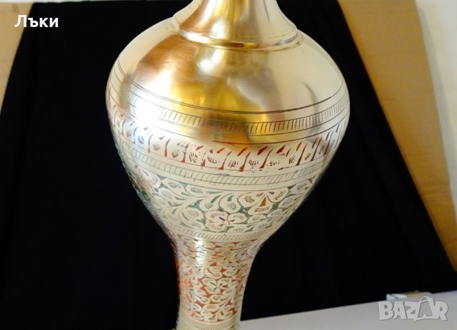 Бронзова ваза,клетъчен емайл 37 см. , снимка 11 - Вази - 31768637