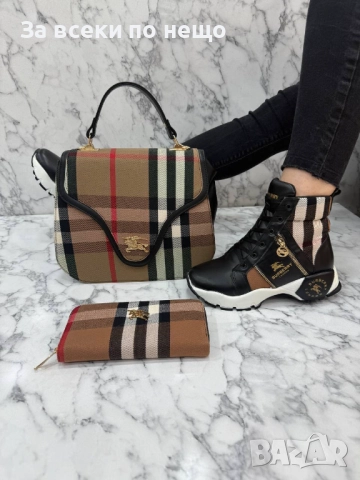 Burberry Дамски Комплект Маратонки Чанта И Портмоне Бърбъри - Налични Различни Цветове Код SK317, снимка 3 - Маратонки - 52598699