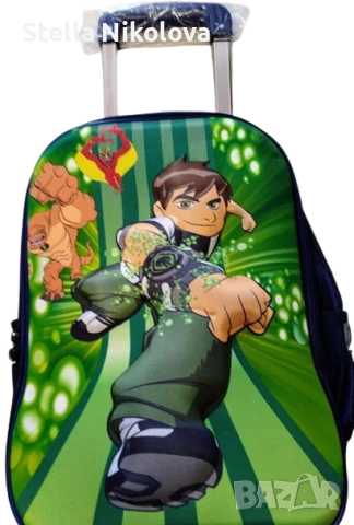 Ученическа раница с 3D мотиви и колела, снимка 1