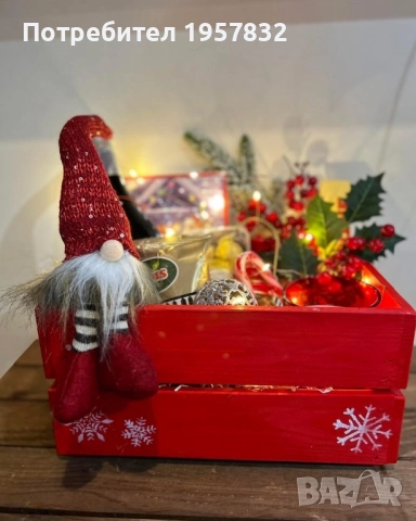 Коледна дървена кутия – идеална за подаръци и декорация, снимка 4 - Други - 52177998