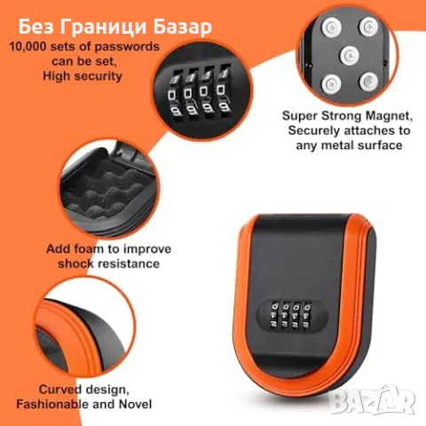 Ново Скривалище за ключ с код + магнити – за автомобил дом кутия кола, снимка 2 - Други стоки за дома - 49734341