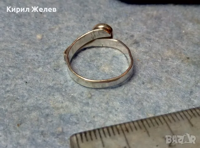 СТАР СТИЛЕН СКЪПОЦЕНЕН СРЕБЪРЕН ПРЪСТЕН СРЕБРО ВИСОКА ПРОБА с ШЛИФОВАН БЯЛ АХАТ РЪЧНА РАБОТА 49246, снимка 6 - Антикварни и старинни предмети - 48987205