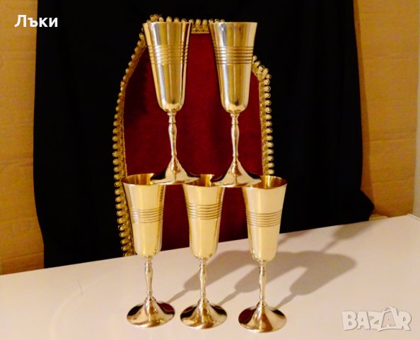 Бронзов бокал 17 см.,чаша за вино,релеф. , снимка 9 - Антикварни и старинни предмети - 31152751