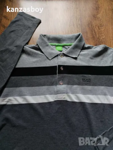 hugo boss green plisy - страхотна мъжка блуза Л, снимка 3 - Блузи - 49276304