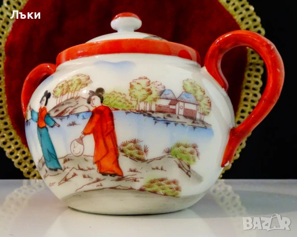 Захарница японски порцелан 400 мл. , снимка 2 - Антикварни и старинни предмети - 51221222