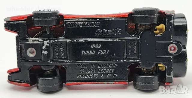 Метална количка Matchbox Rola Matics 69 Turbo Fury, снимка 7 - Колекции - 50431110
