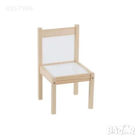  Комплект детска масичка и стол за деца, Дърво, Бял , снимка 4 - Столчета за хранене - 48999007