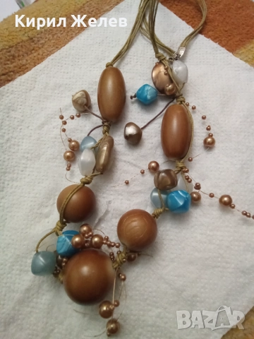 Колие с дървени и стъклени мъниста 52728, снимка 3 - Колиета, медальони, синджири - 52867969