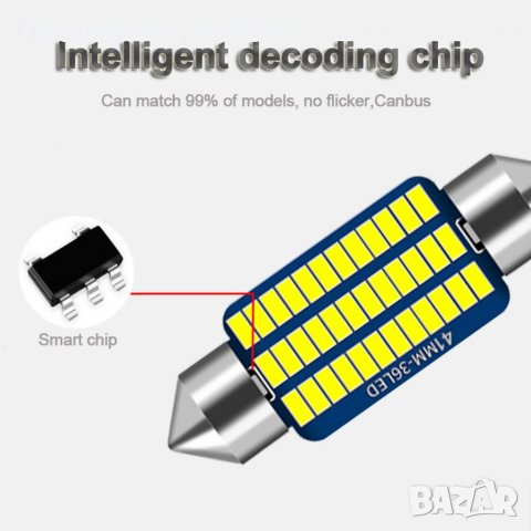 Led диодни /сулфидни/ крушки (CANBUS), C5W/C10W , снимка 5 - Аксесоари и консумативи - 37802598