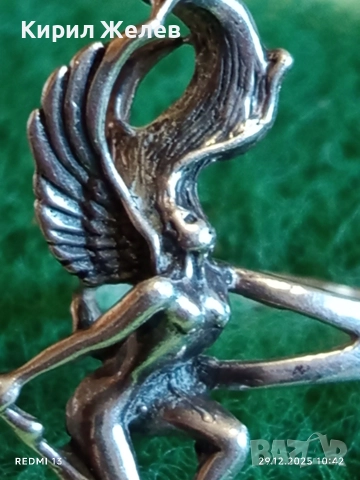 Дизайнерски сребърен пръстен с ФЕЯ майсторска ръчна изработка 27705, снимка 3 - Пръстени - 52925708