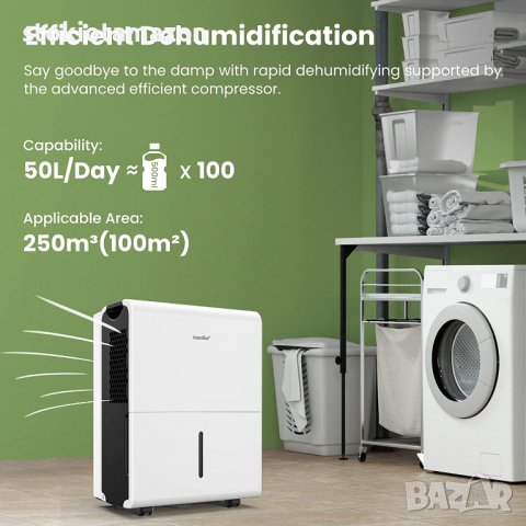 Влагоабсорбатор Comfee MDDN-50DEN7 - 50 литра/24ч,100м2, снимка 3 - Влагоабсорбатори и влагоуловители - 38430160