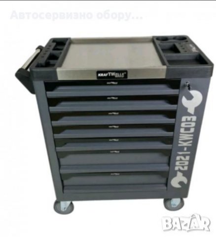Количка с инструменти 7 чекмеджета метален капак KrafTWelle Здрава стоманена ламарина, снимка 2 - Други инструменти - 37143004
