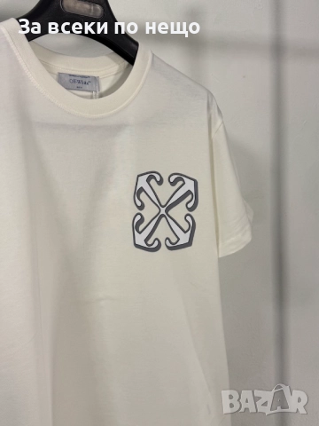 Off-White Мъжка Бяла Тениска👕Мъжка Блуза С Къс Ръкав В Бял Цвят V.B.6